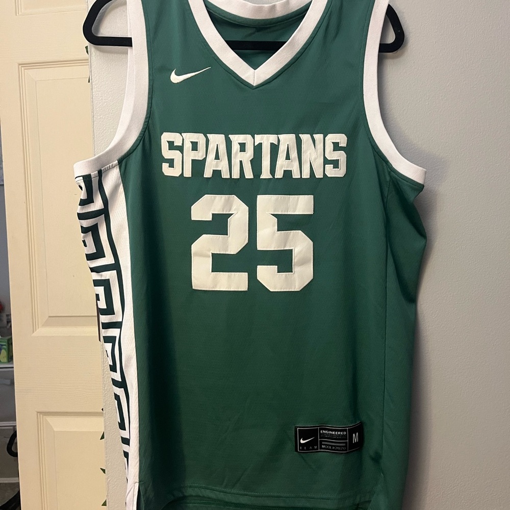 Nike Green and White Spartans Jersey